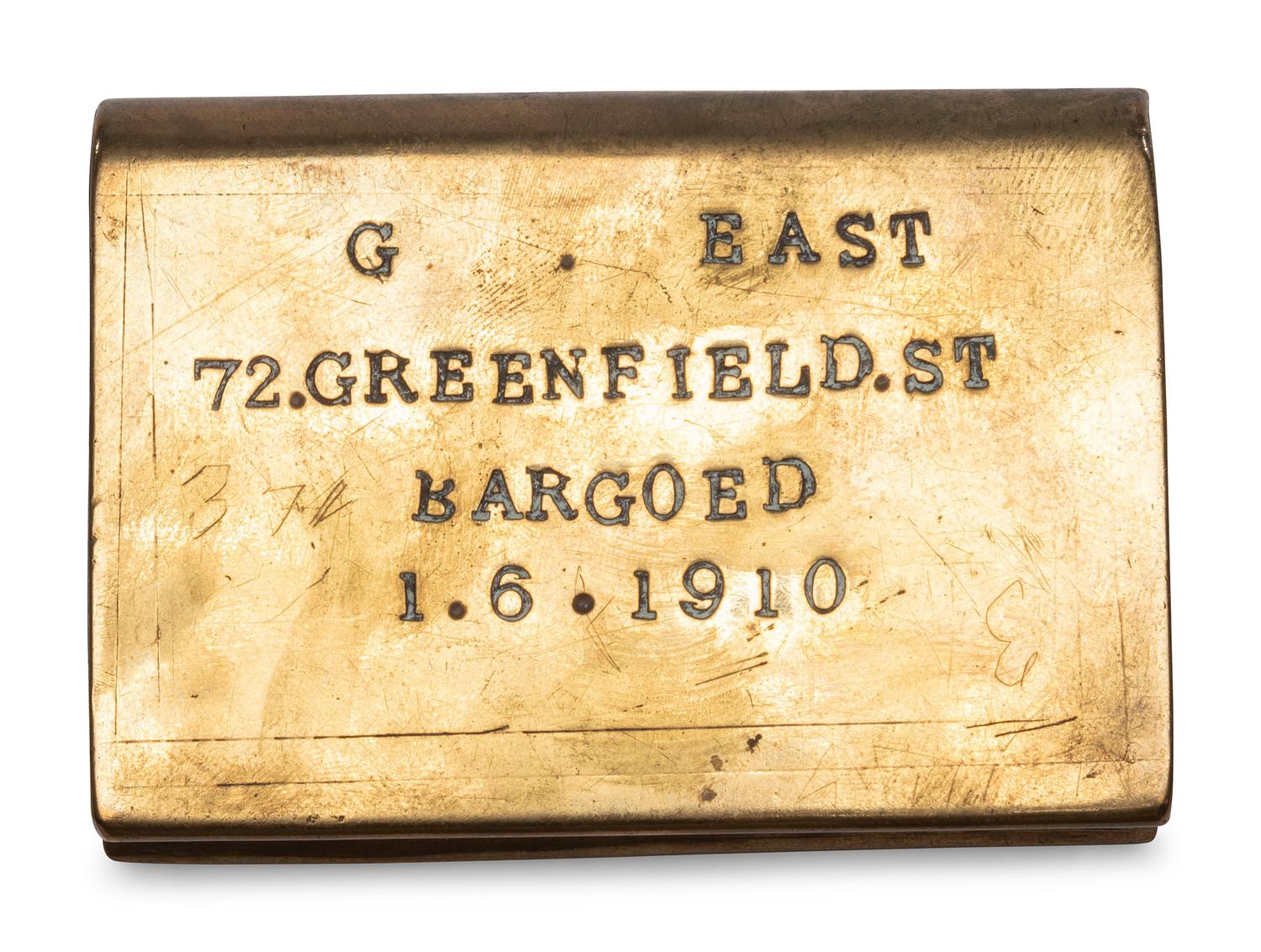 Six Brass Snuff Boxes and Match Safes