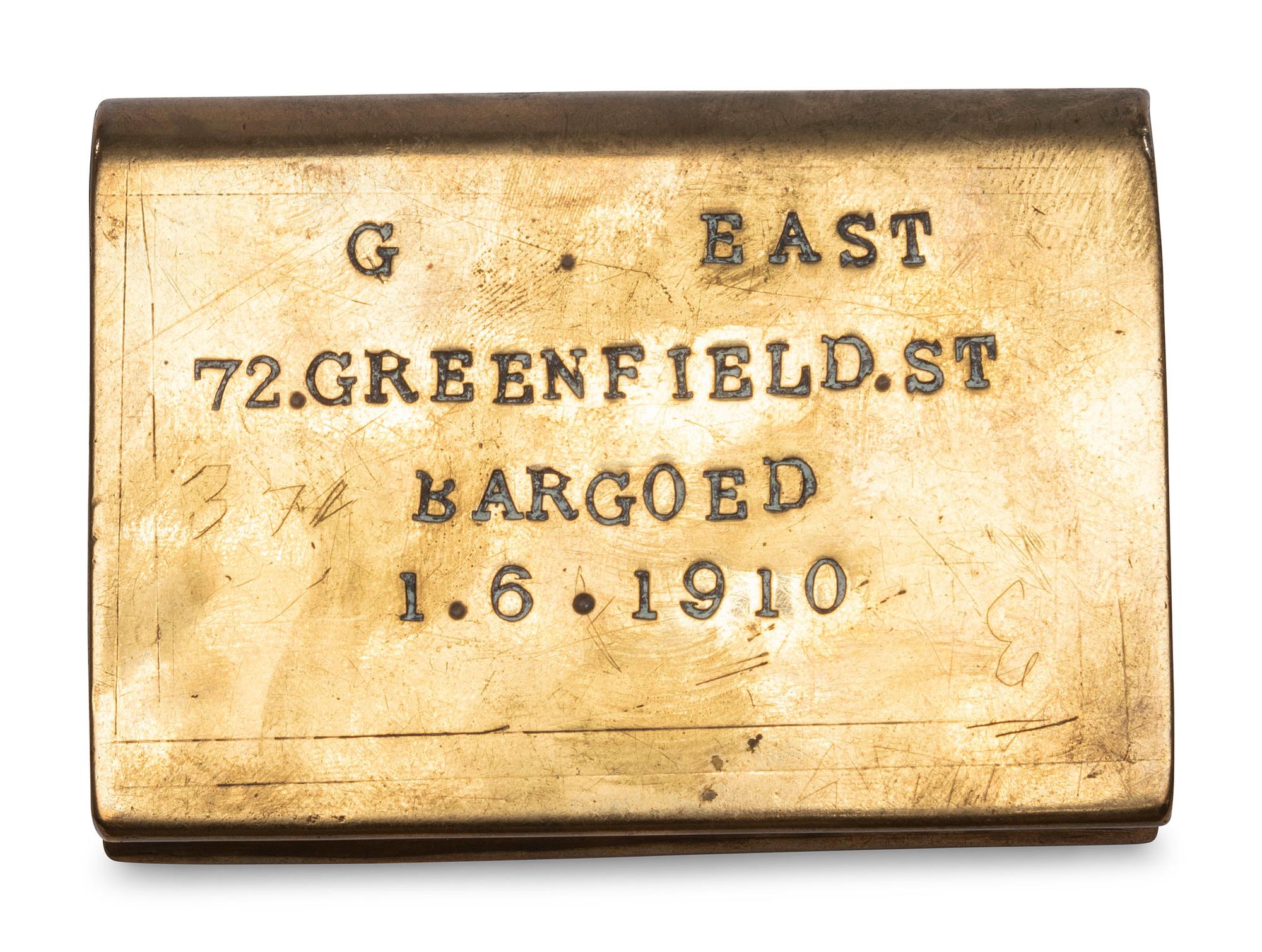 Six Brass Snuff Boxes and Match Safes