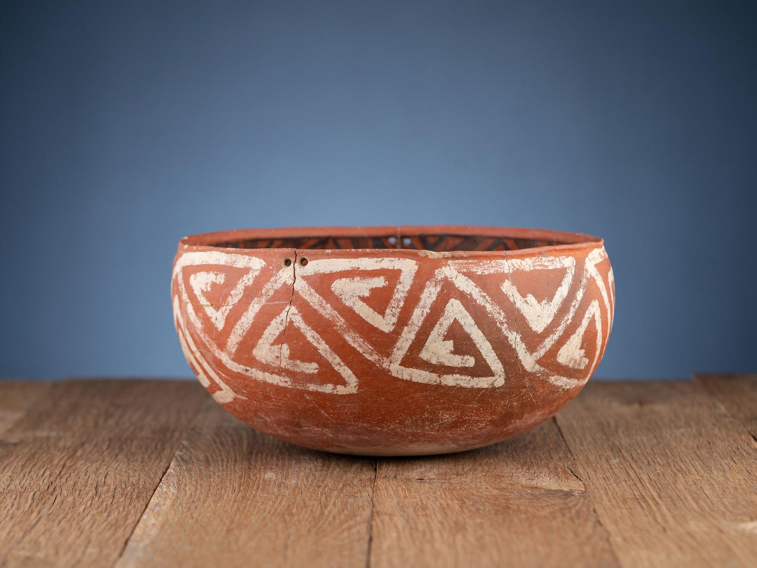 Pinedale Black-on-Red and St. Johns Polychrome Pottery Bowls