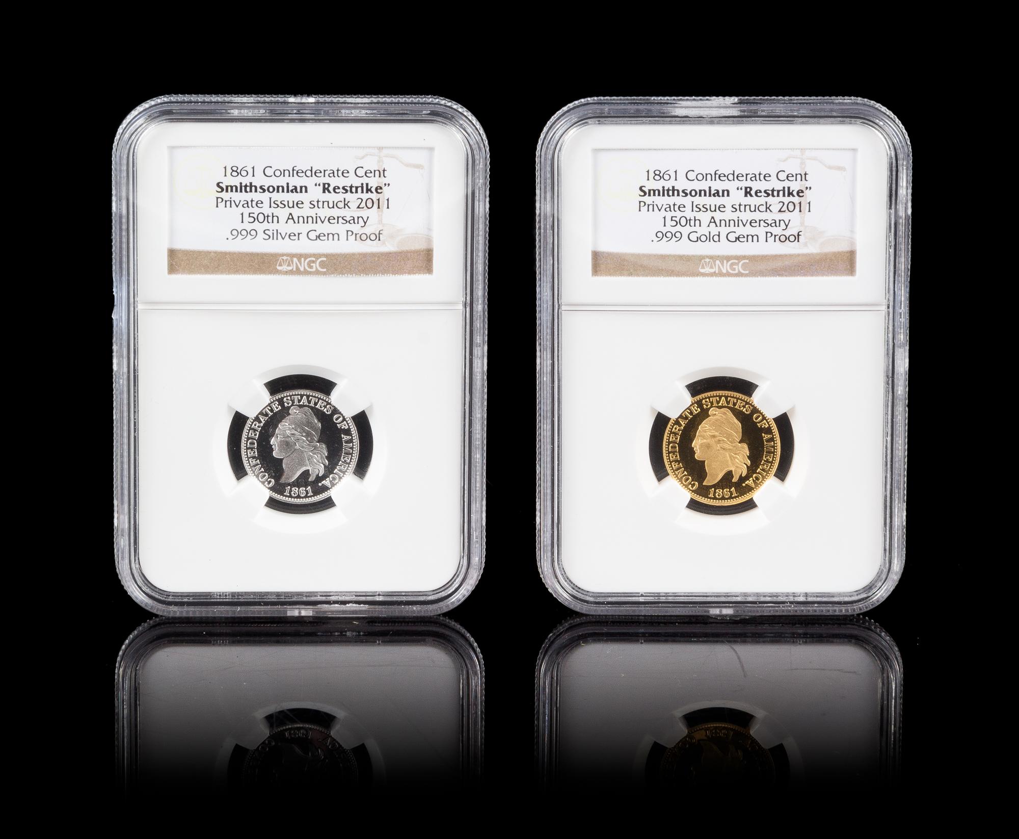 Two Smithisonian Institute Issued 2011 CSA 1861 Cent Commemorative Coins