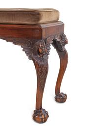 A Georgian Style Carved Mahogany Bench