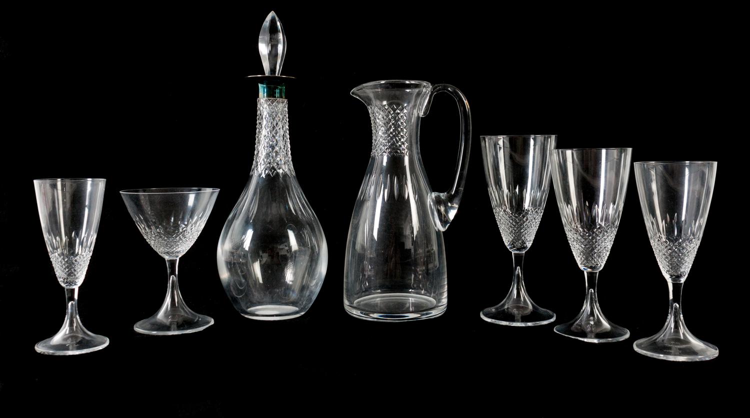 A Lalique Glass Stemware Service Height of decanter 12 3/4 inches. — 20TH CENTURY