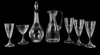 A Lalique Glass Stemware Service Height of decanter 12 3/4 inches. — 20TH CENTURY