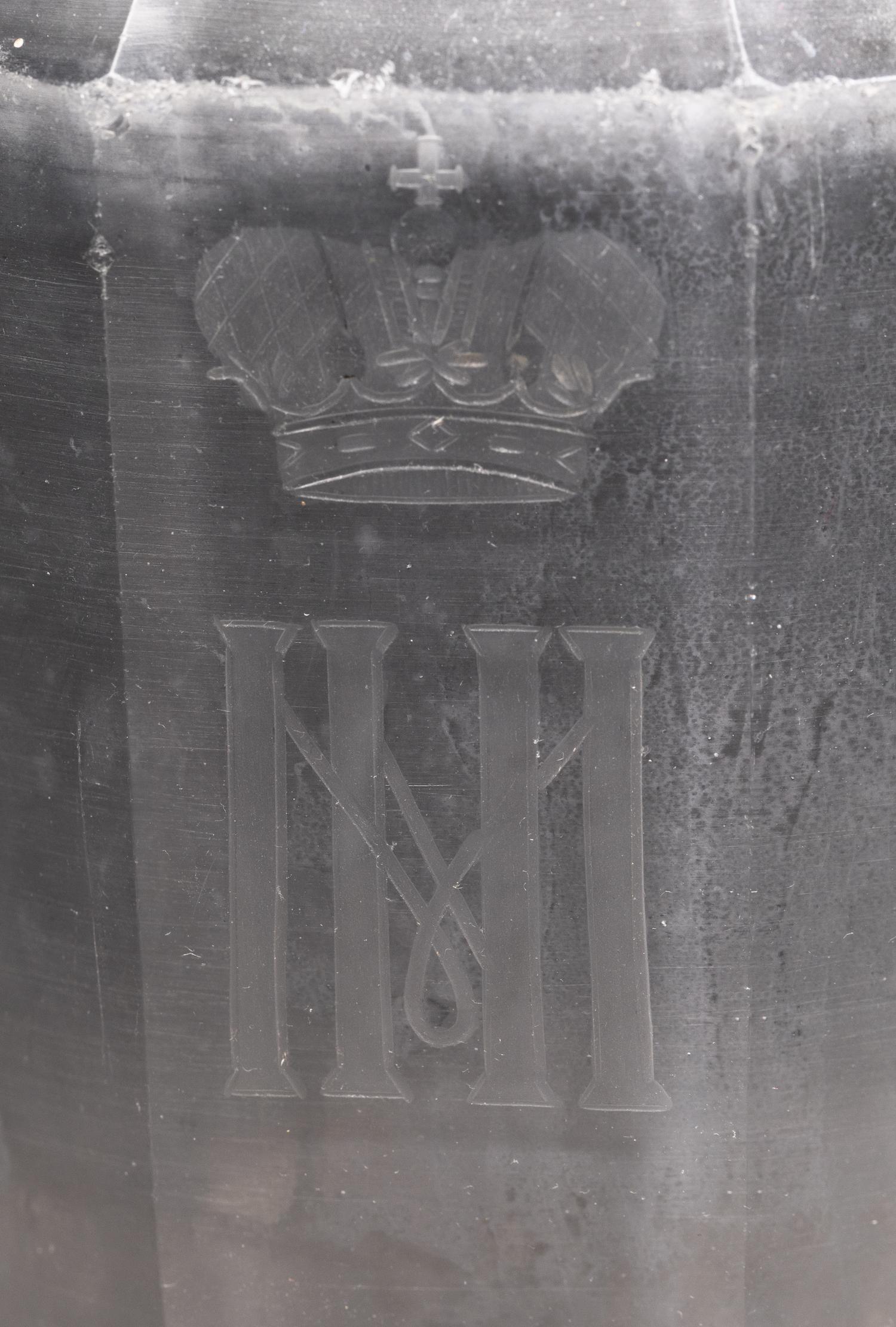 A Nicholas II Imperial Glass Factory Etched Glass Decanter