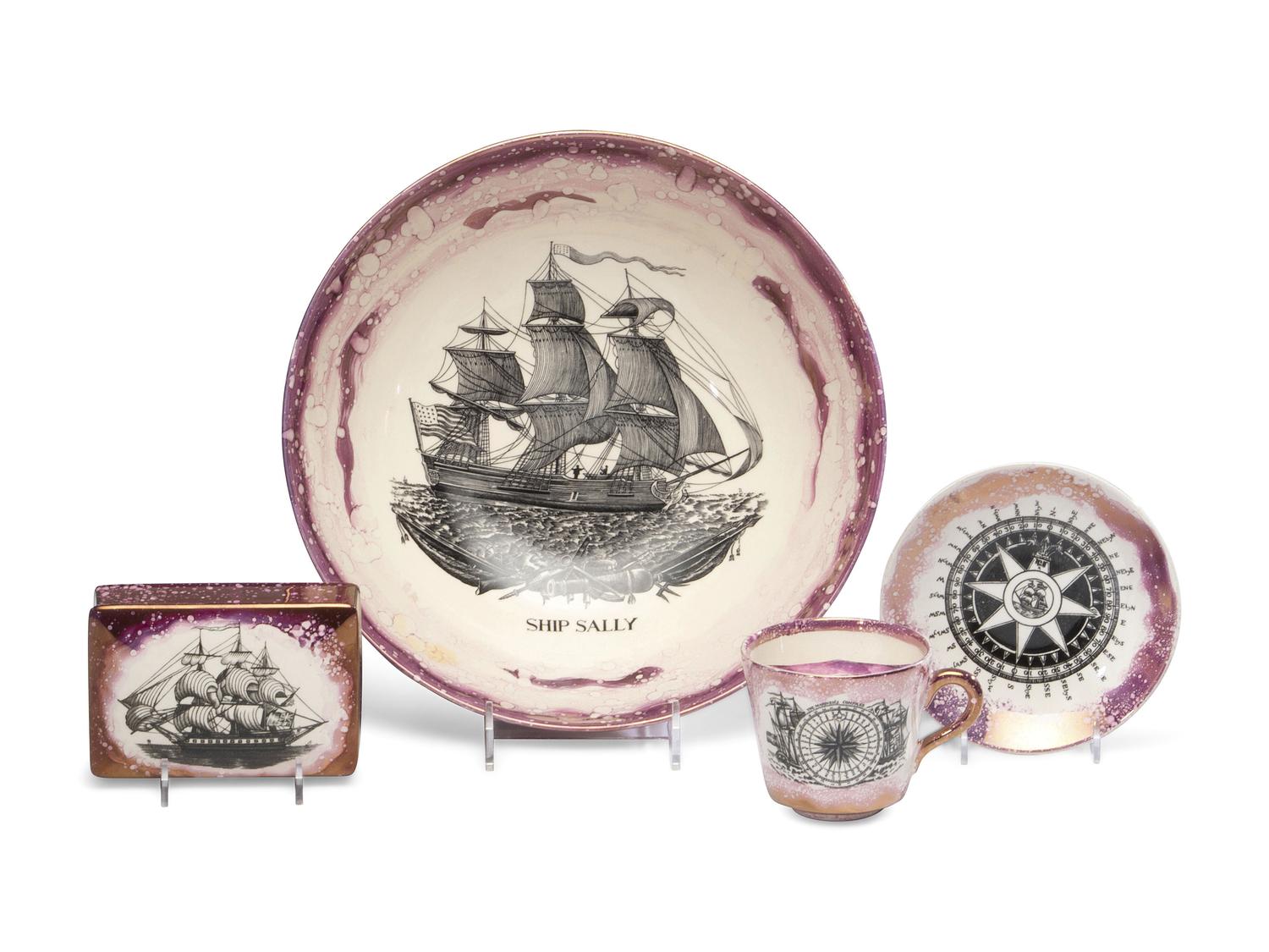 Four Sunderland Luster Nautical Table Articles