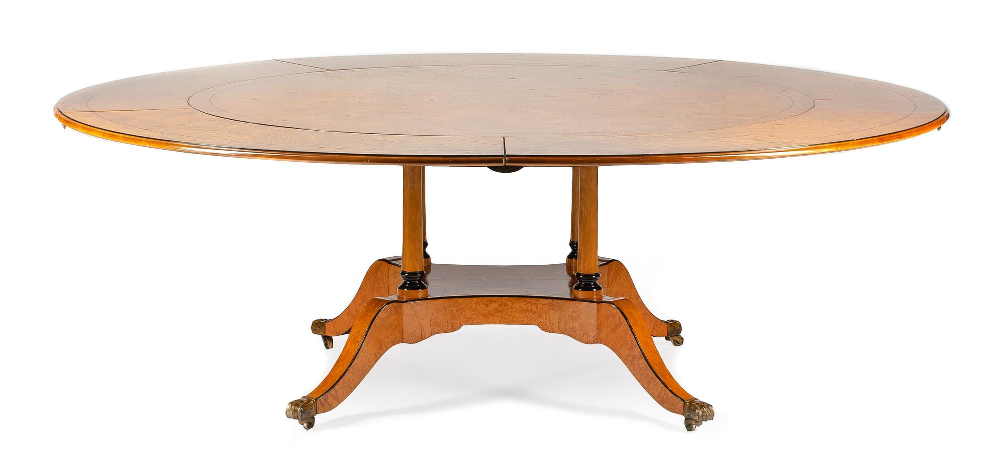 A Large Regency Style Jupe Table Height 29 x diameter of top 88 inches.