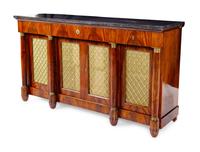 An Empire Style Figured Mahogany Marble-Top Server
