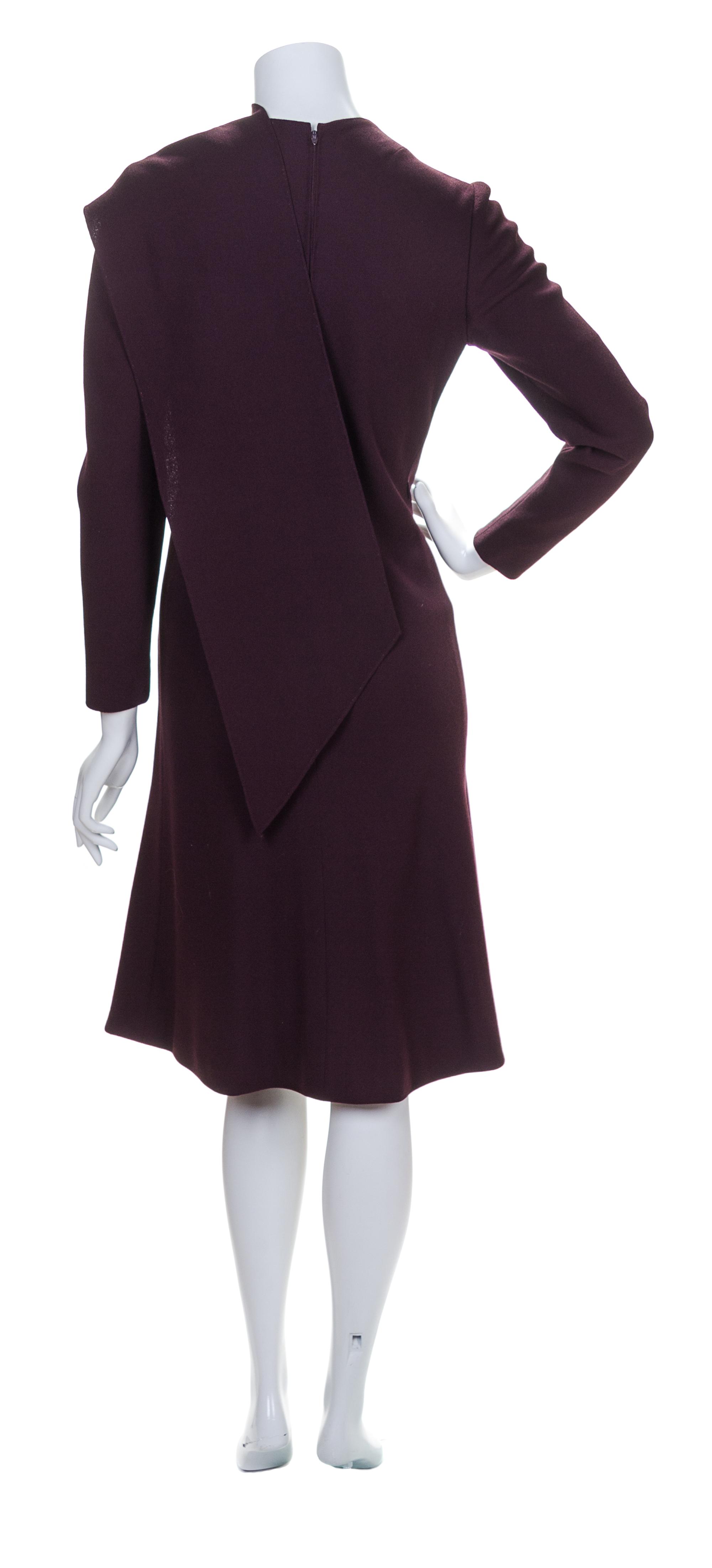 A Pauline Trigere Burgundy Dress,