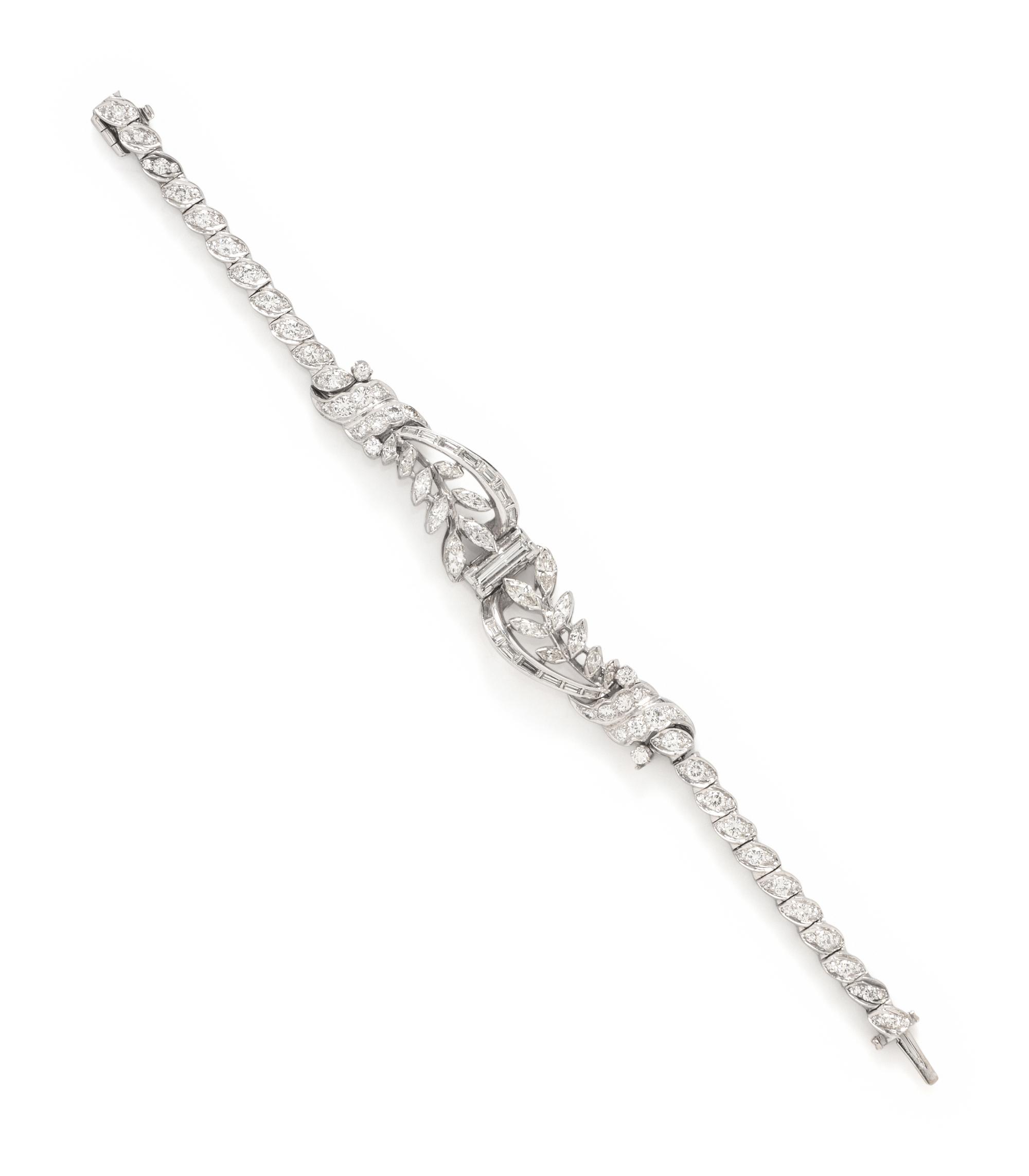 PLATINUM AND DIAMOND BRACELET