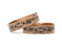 VICTORIAN, PAIR OF GOLD-FILLED AND TAILLE D'EPARGNÉ ENAMEL BANGLE BRACELETS
