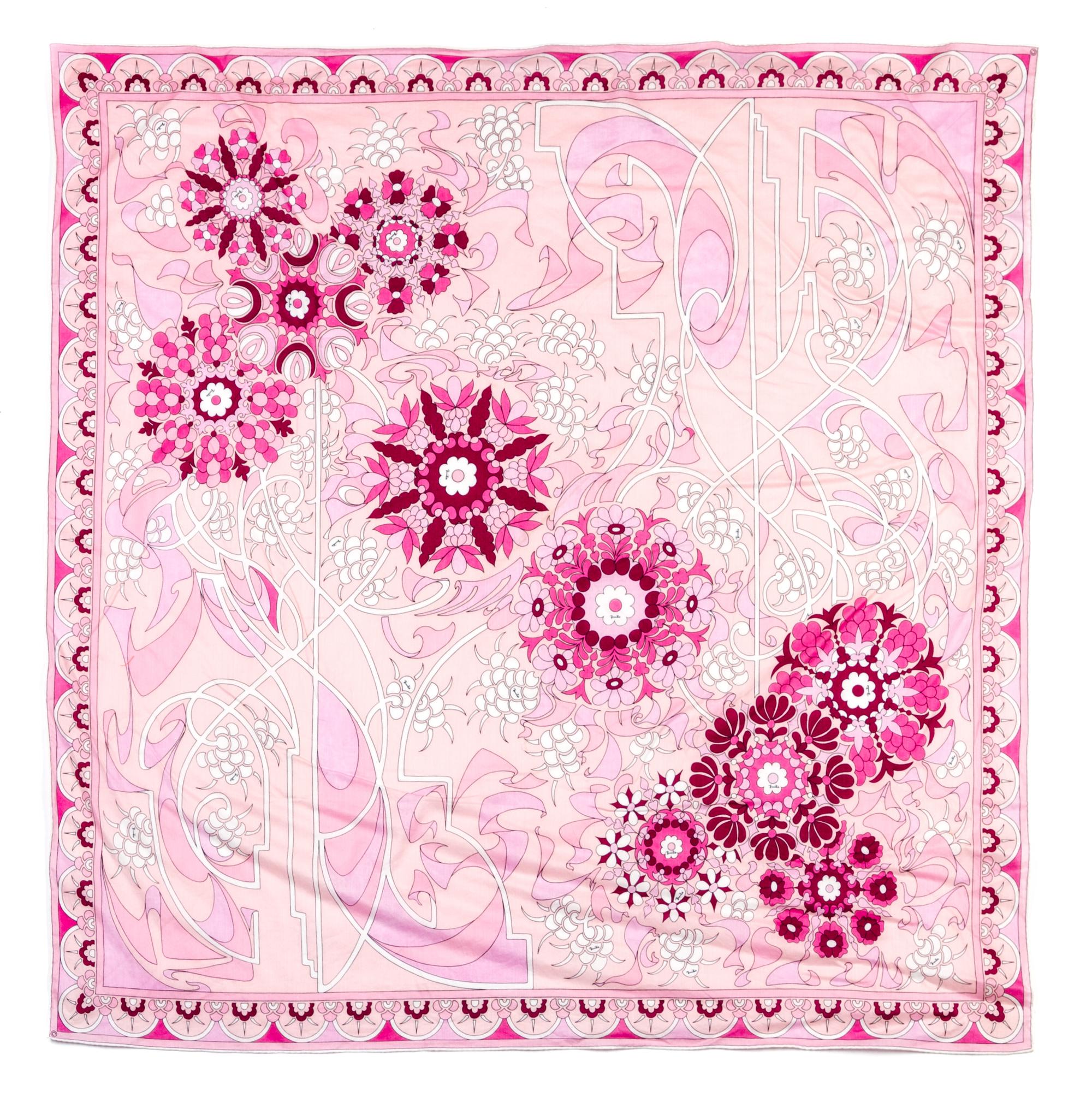 A Group of Five Emilio Pucci Print Scarves,