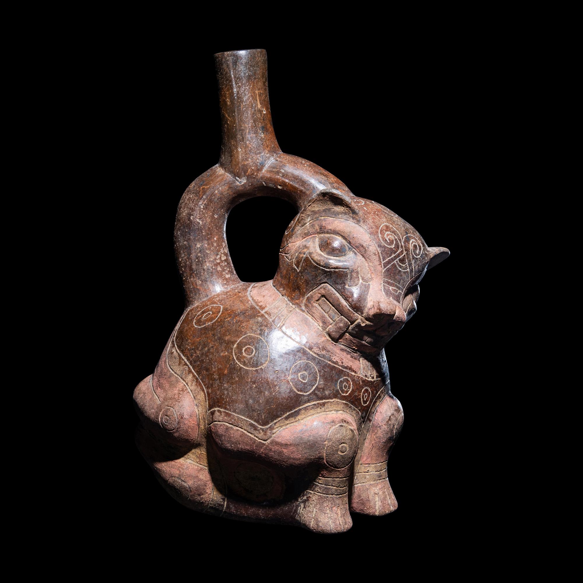 A Chavin Jaguar Effigy Vessel