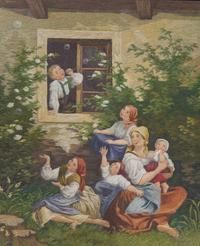 An English Needlework Height 8 1/4 x width 7 inches. — 18TH/19TH CENTURY