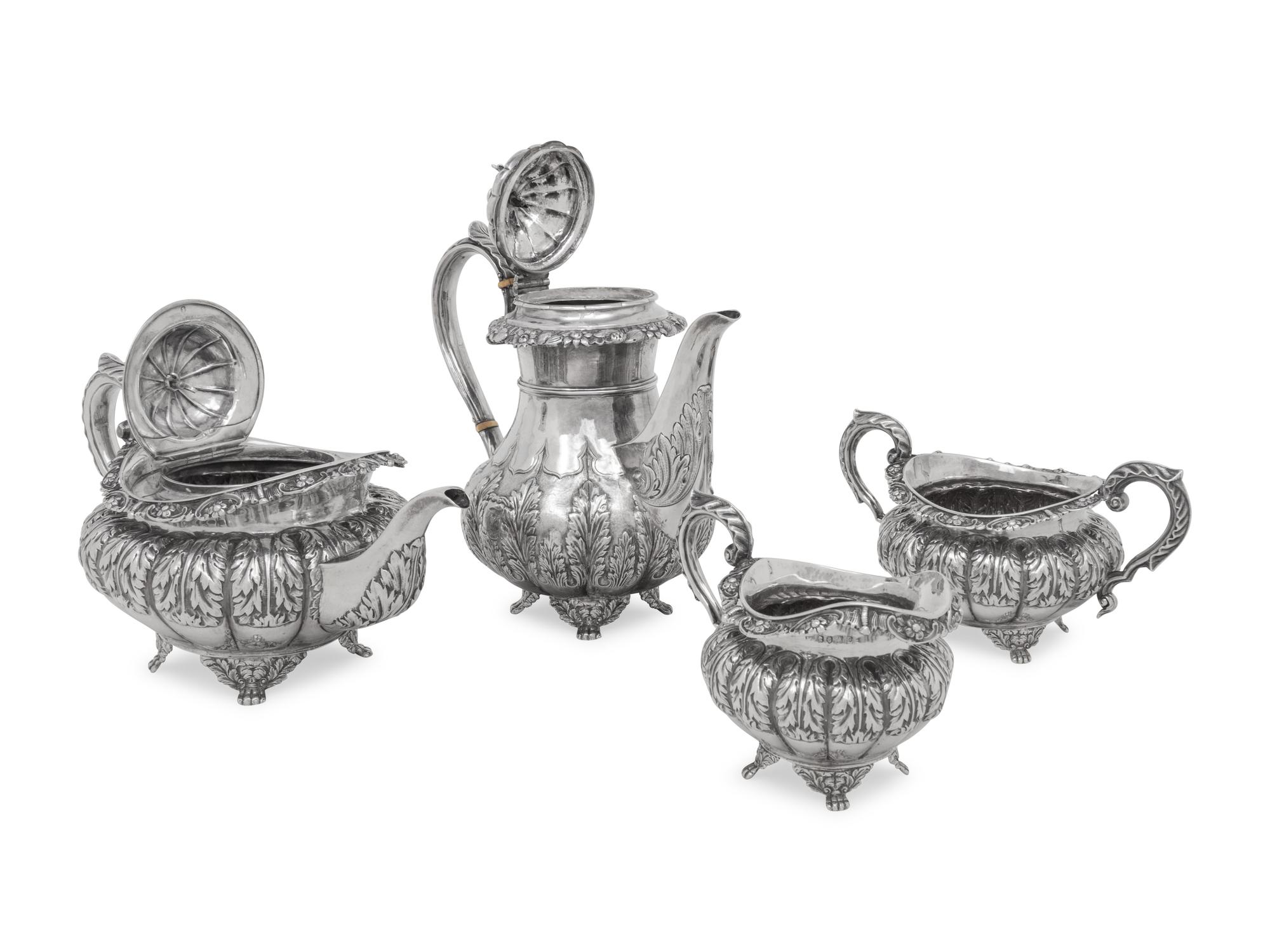 An Assembled Irish Silver Four-Piece Tea and Coffee Service