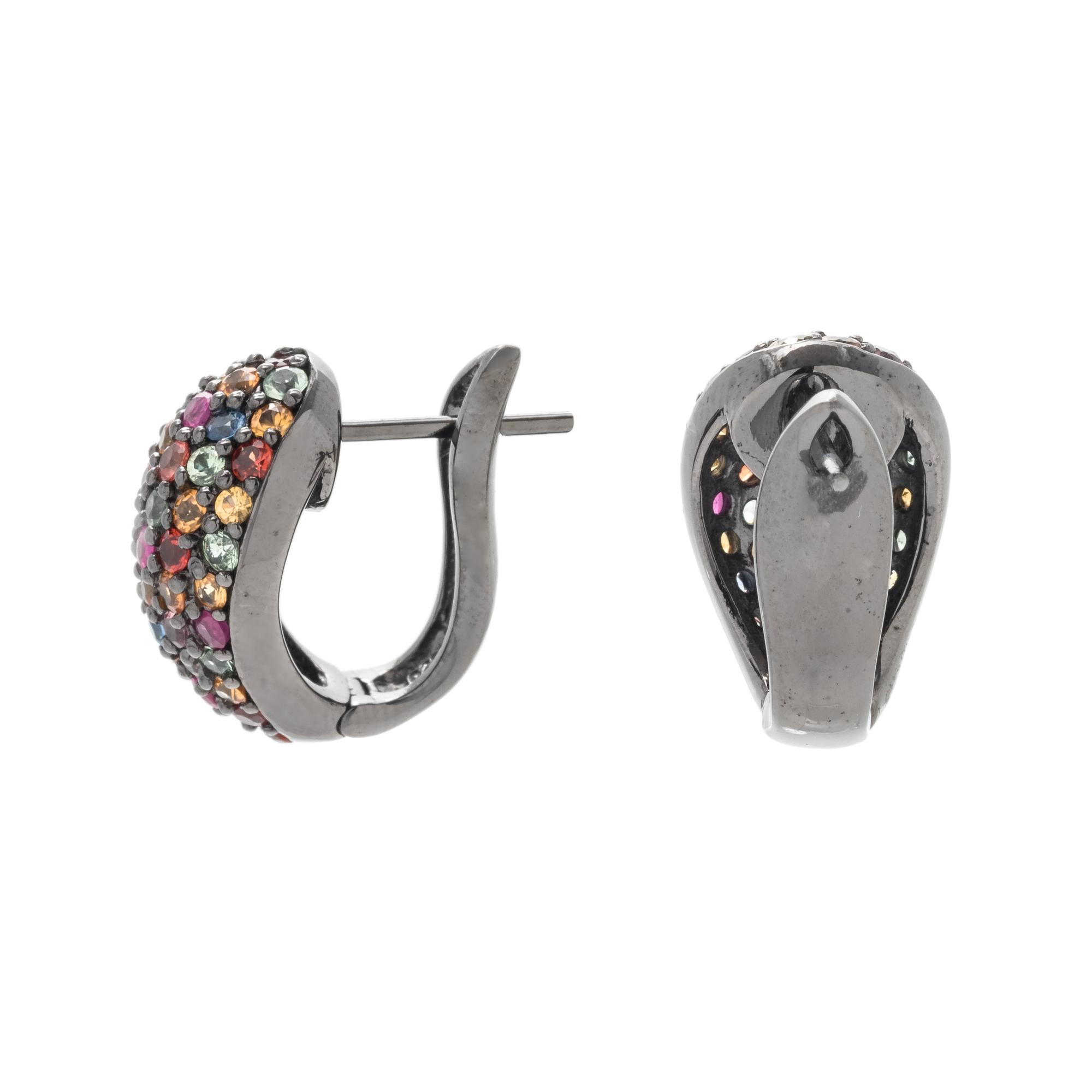 COLORED SAPPHIRE EARCLIPS