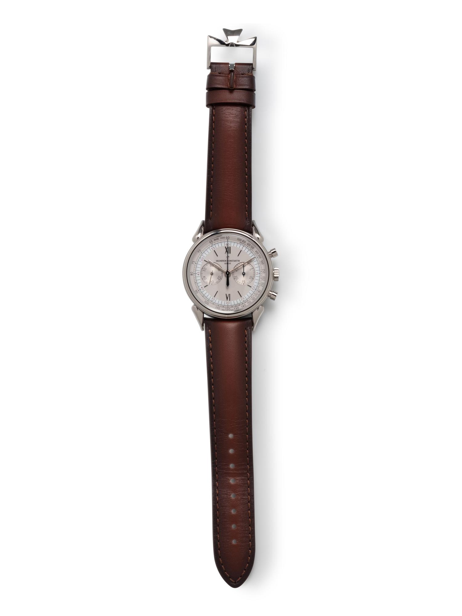 VACHERON CONSTANTIN, REF. 5000H STAINLESS STEEL 'HISTORIQUES CORNES DE VACHE 1955' CHRONOGRAPH WATCH