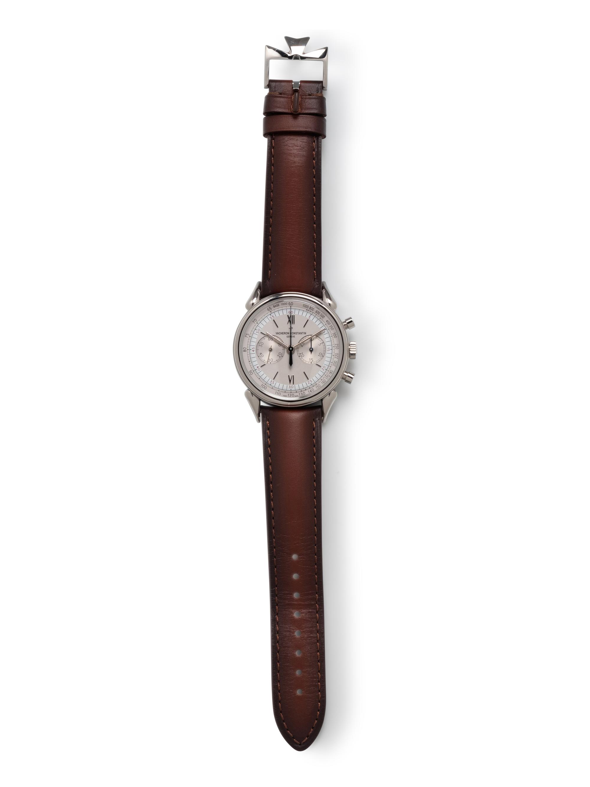 VACHERON CONSTANTIN, REF. 5000H STAINLESS STEEL 'HISTORIQUES CORNES DE VACHE 1955' CHRONOGRAPH WATCH