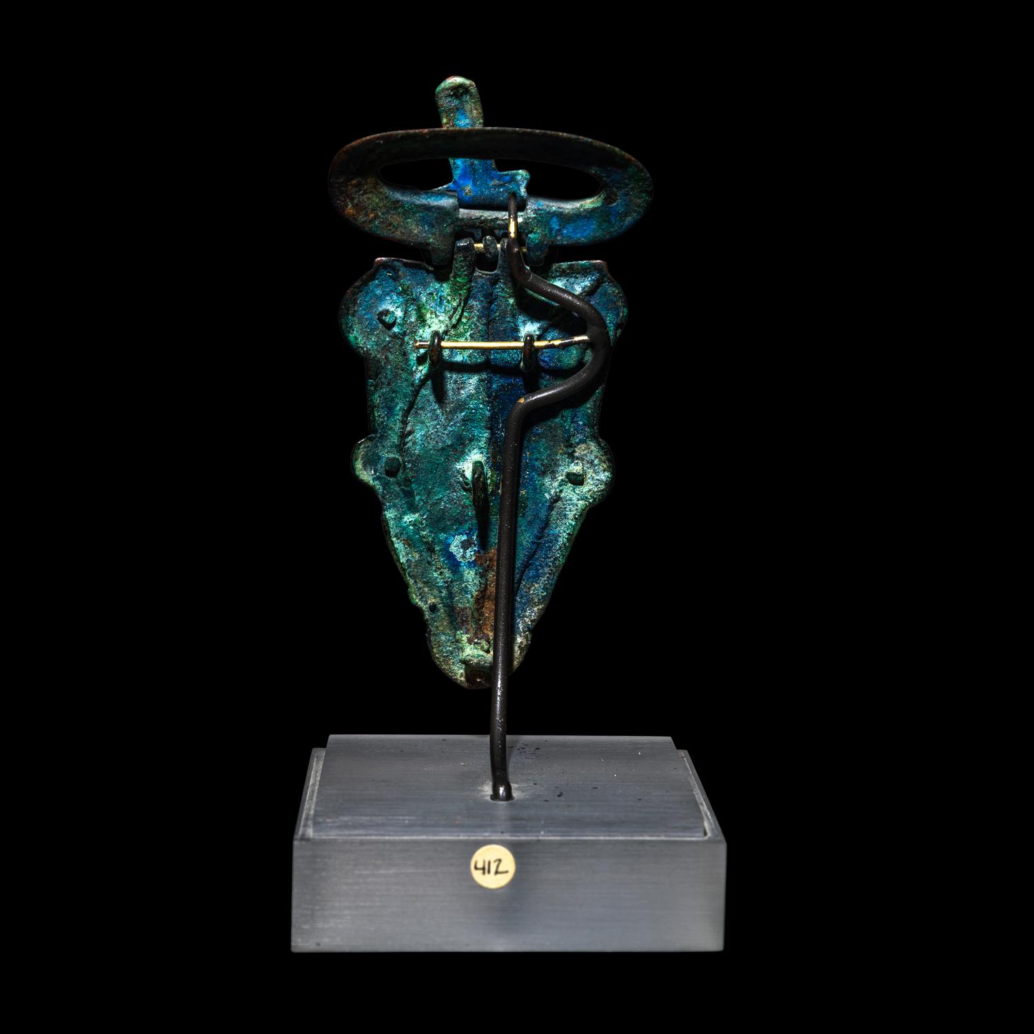 A Merovingian Tinned-Bronze Belt Buckle