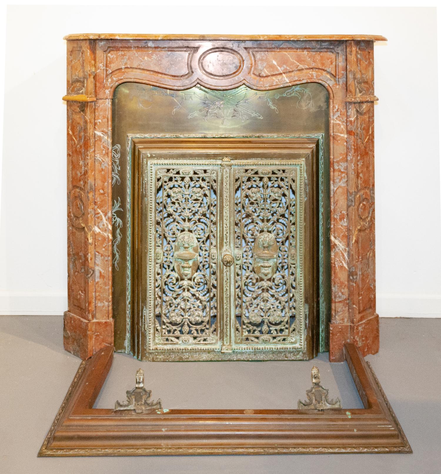 A French Rouge Marble Mantel