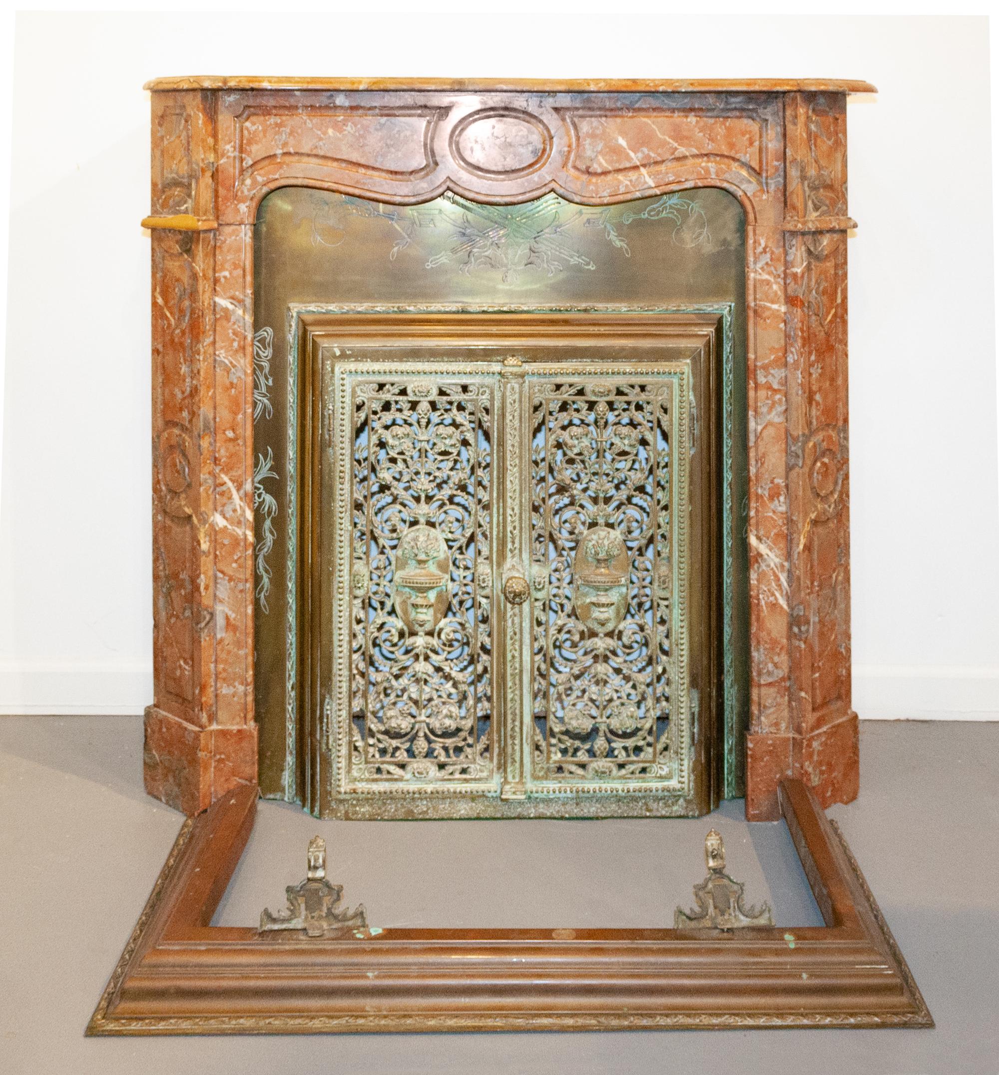 A French Rouge Marble Mantel