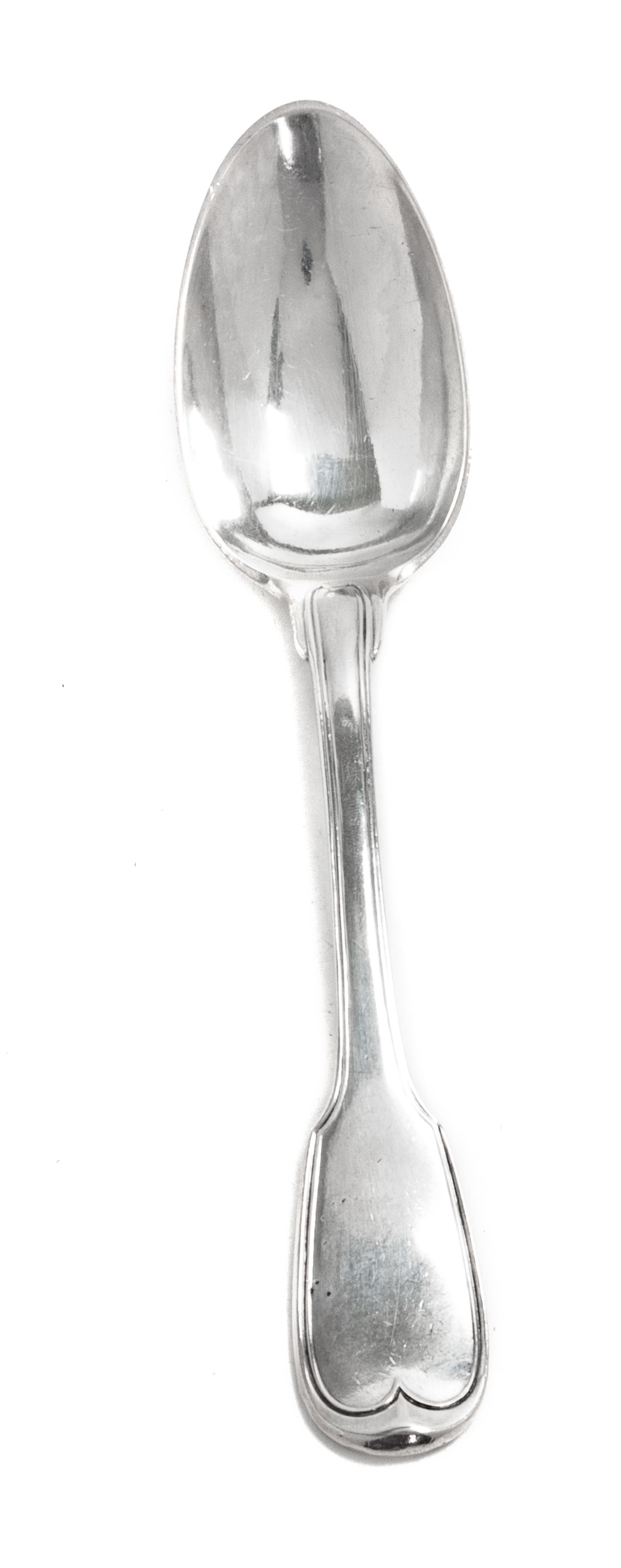 Two Austro-Hungarian Silver Tablespoons, 19th Century, the backs engraved with coats of arms.