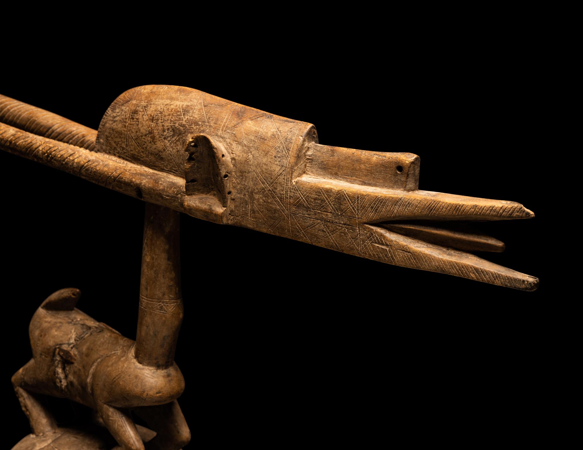 A Bamana Wood Antelope (Chiwara)