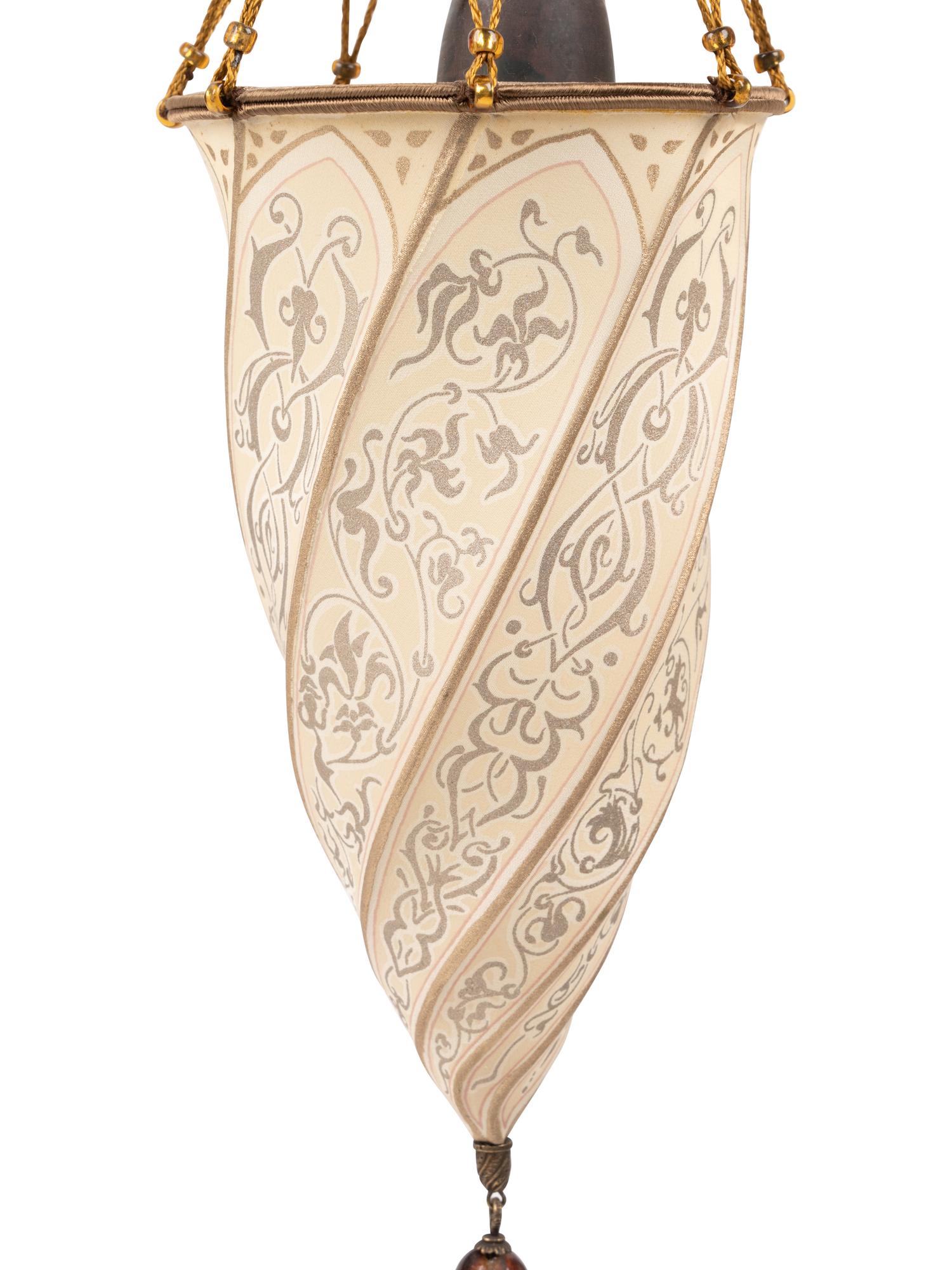 A Pair of Fortuny Cesendello Silk Wall Sconces