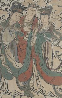 A Chinese Stucco Fresco Painting