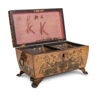 A George III Penwork Tea Caddy