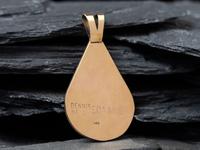 14K Gold Owl Pendant, with Inlay