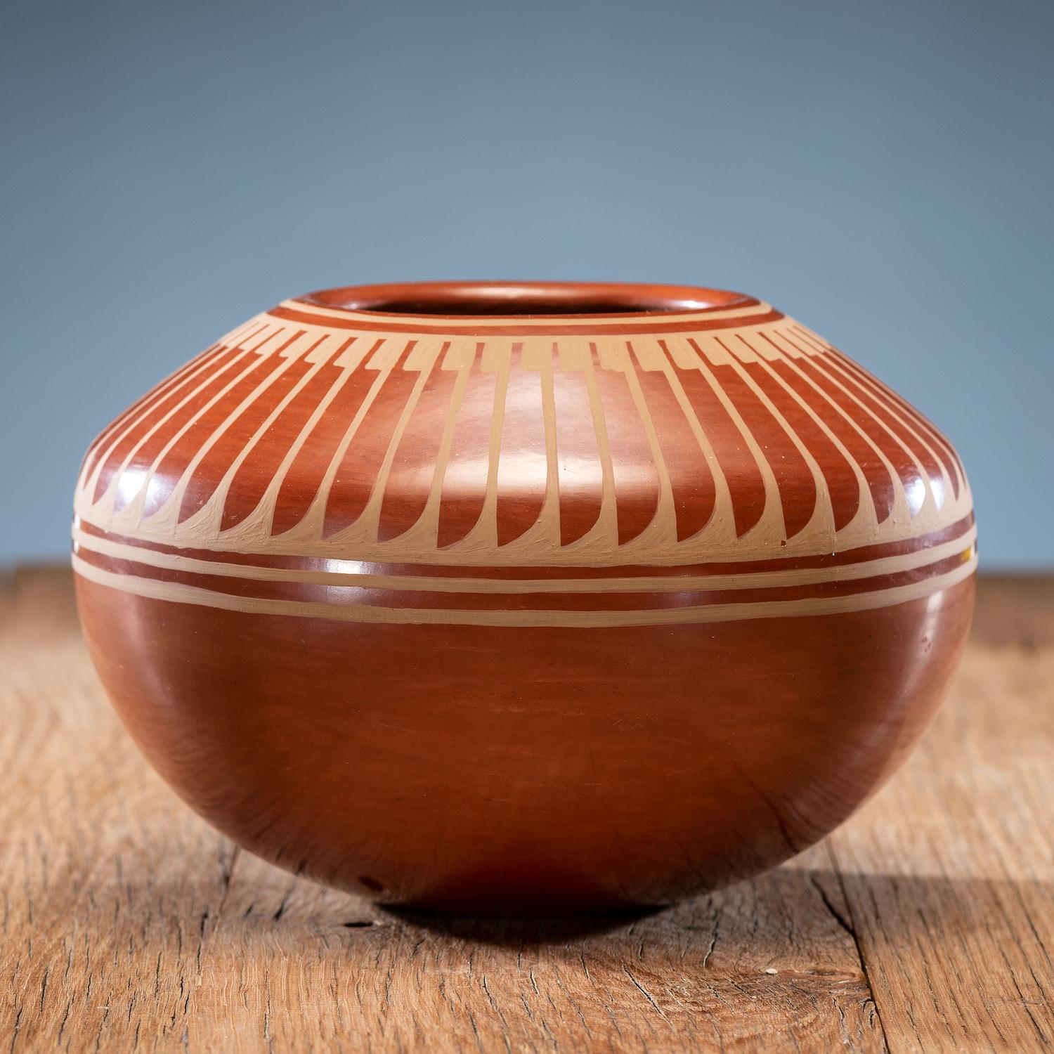 Crucita Calabaza, Blue Corn (1921-1999) Redware Pottery Jar