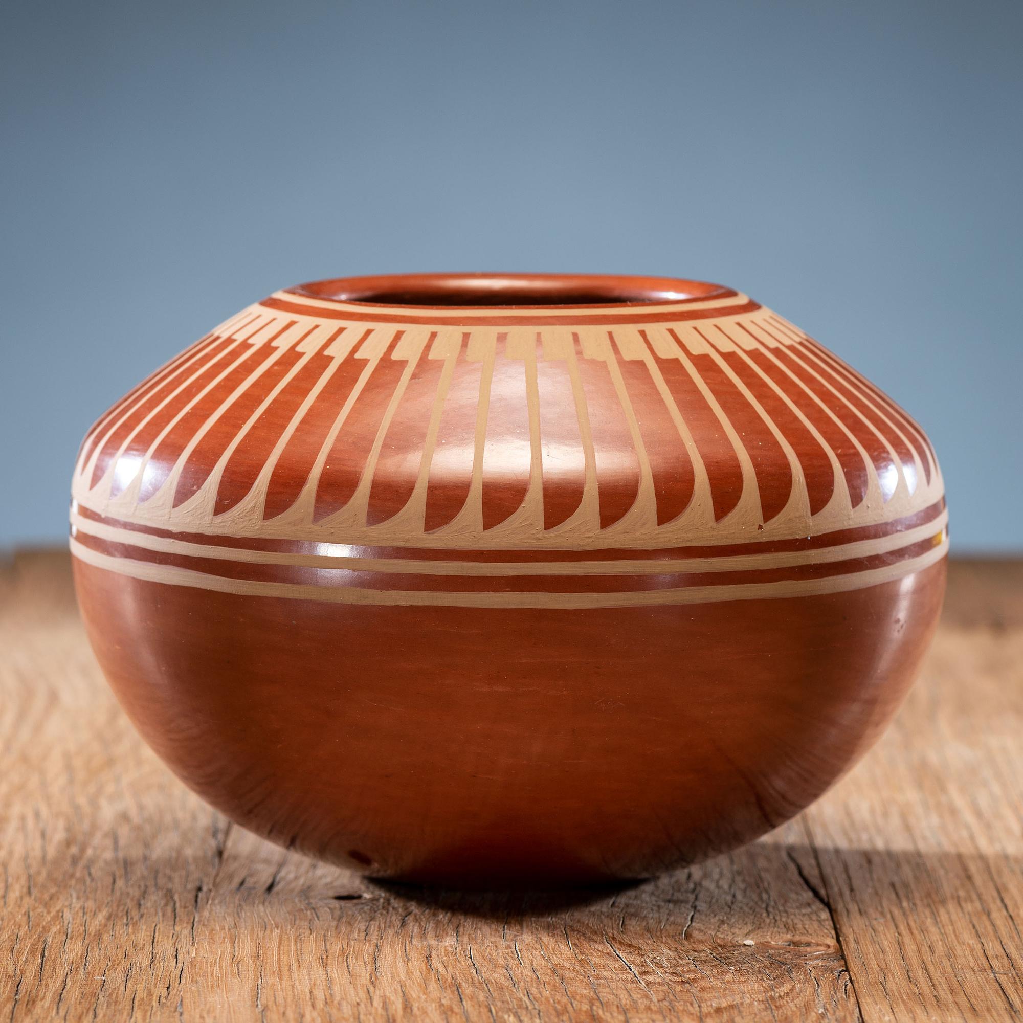 Crucita Calabaza, Blue Corn (1921-1999) Redware Pottery Jar