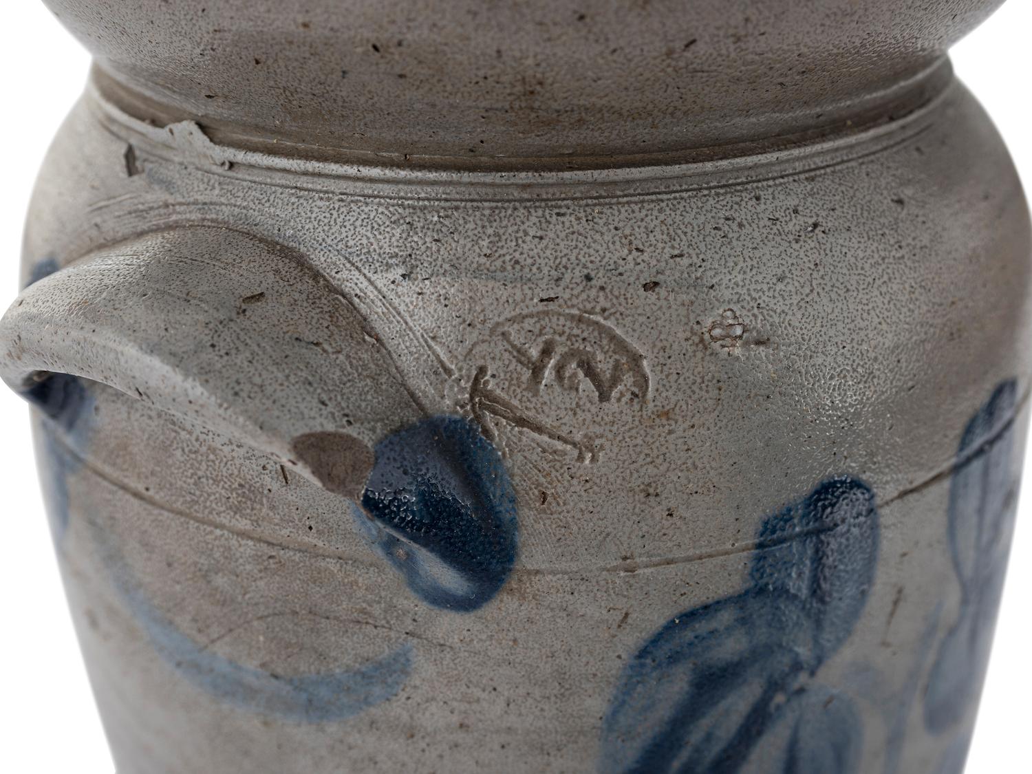 A Cobalt Decorated 1 1/2 Gallon Stoneware Butter Churn
