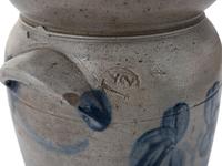 A Cobalt Decorated 1 1/2 Gallon Stoneware Butter Churn