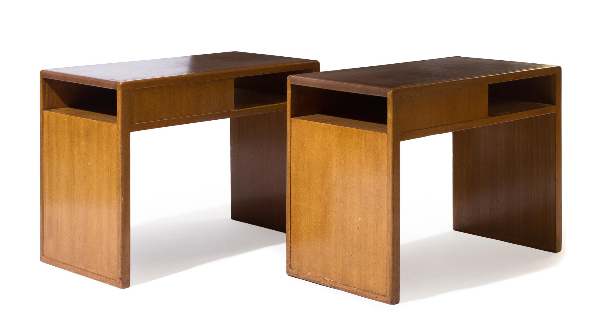 A Pair of Edward Wormley Night Stands Height 21 x width 28 x depth 15 inches.