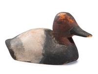 A Miniature Carved Wood Canvasback Duck Decoy
