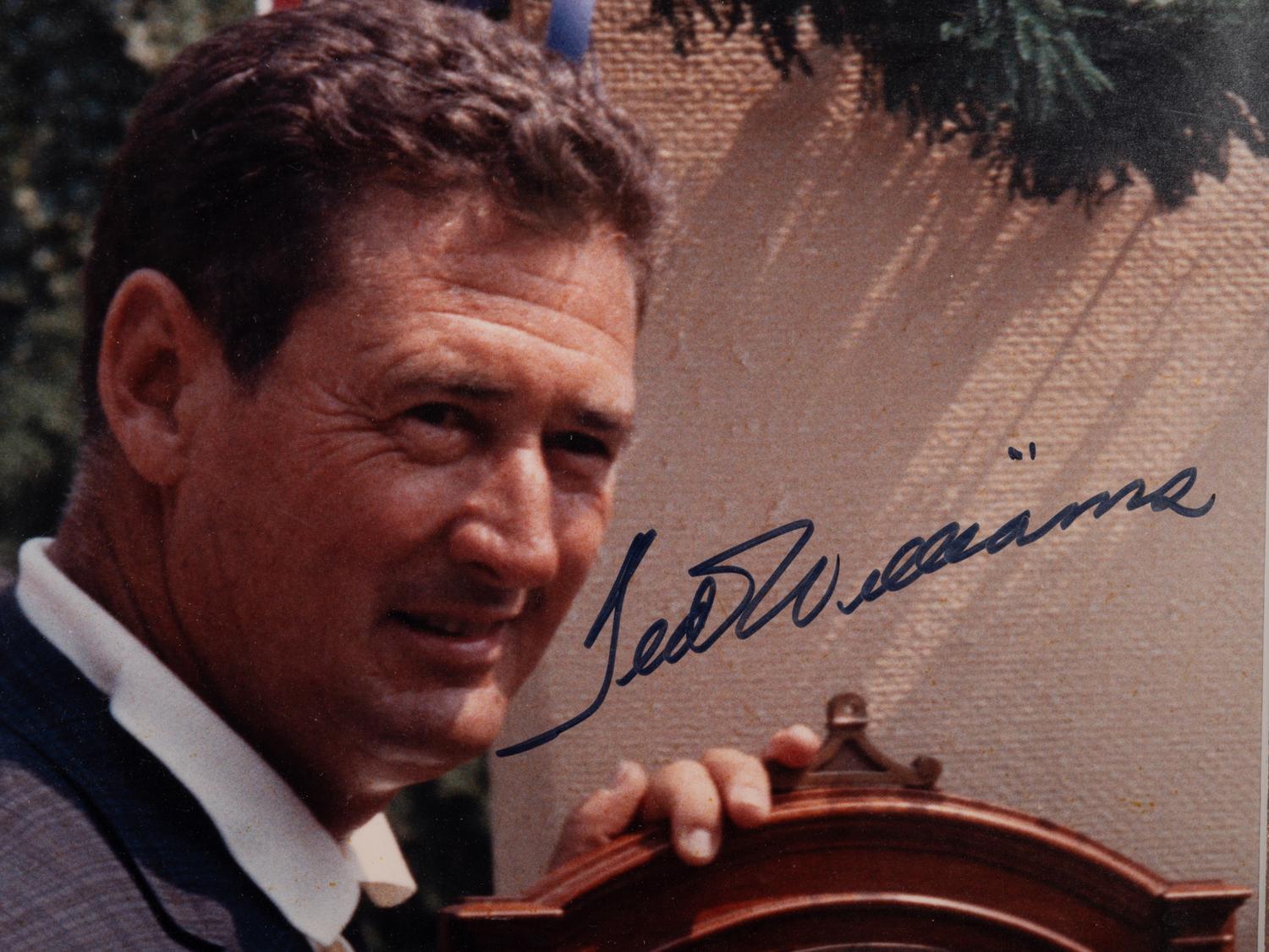 A Ted Williams Signed Autograph Large Format Hall of Fame Induction Photograph (Beckett Authentication Services Letter BAS Certified),