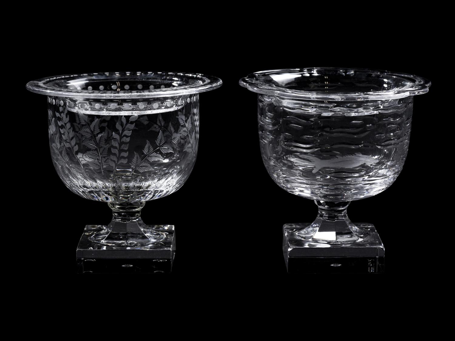 Three William Yeoward Glass Table Articles