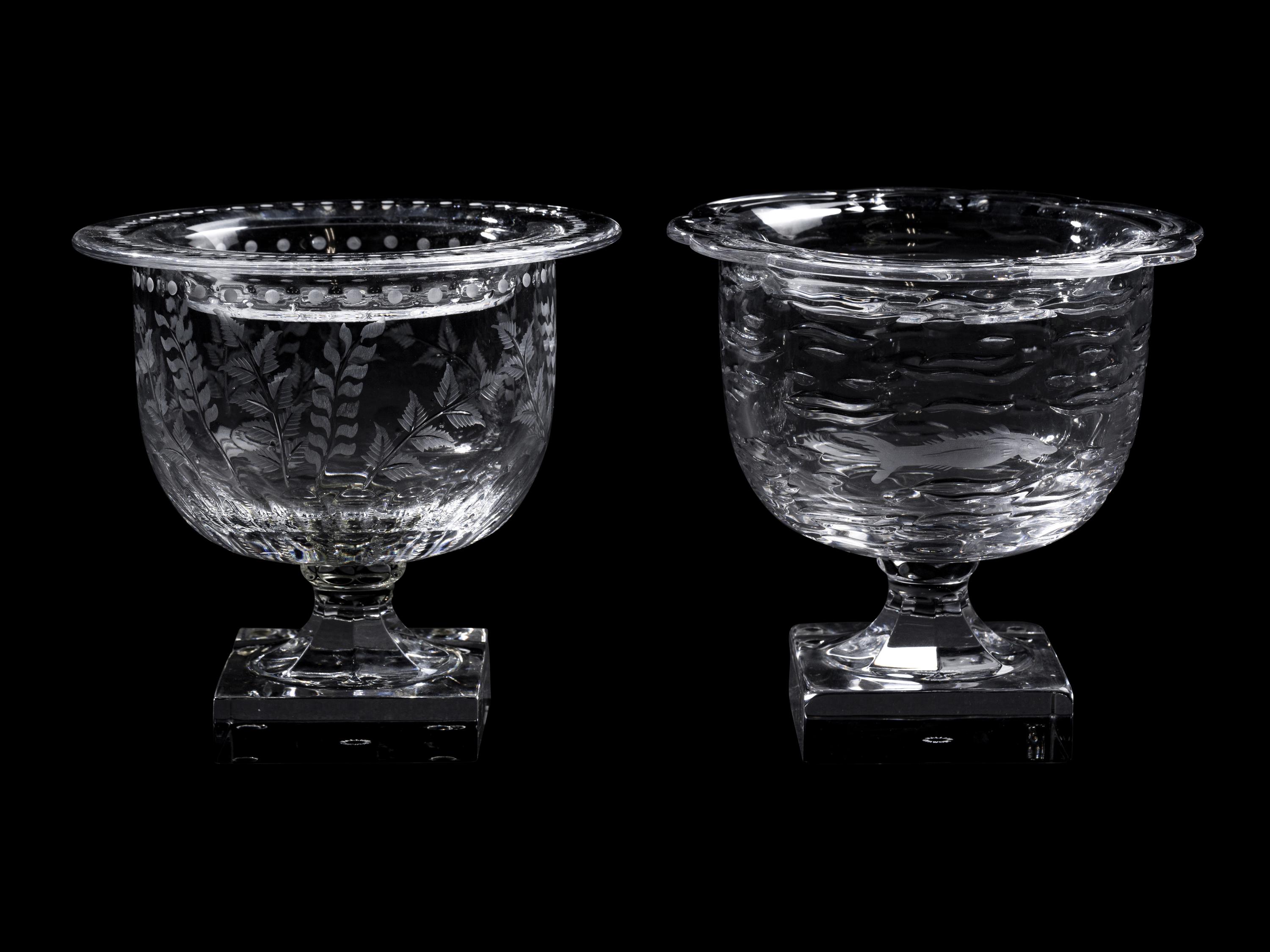 Three William Yeoward Glass Table Articles