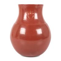 Polished Redware Pottery Jar, with Two Incised Bear Paws