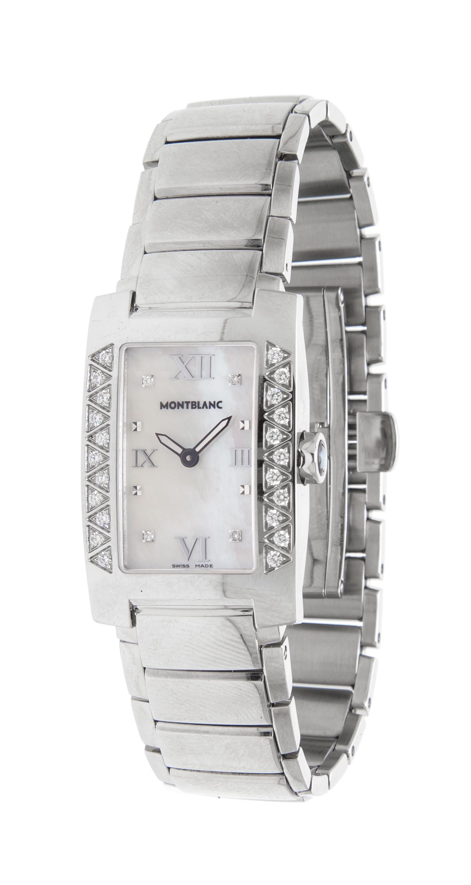 A Stainless Steel and Diamond Ref. 36127 Profile Lady Elegance Wristwatch, Montblanc,
