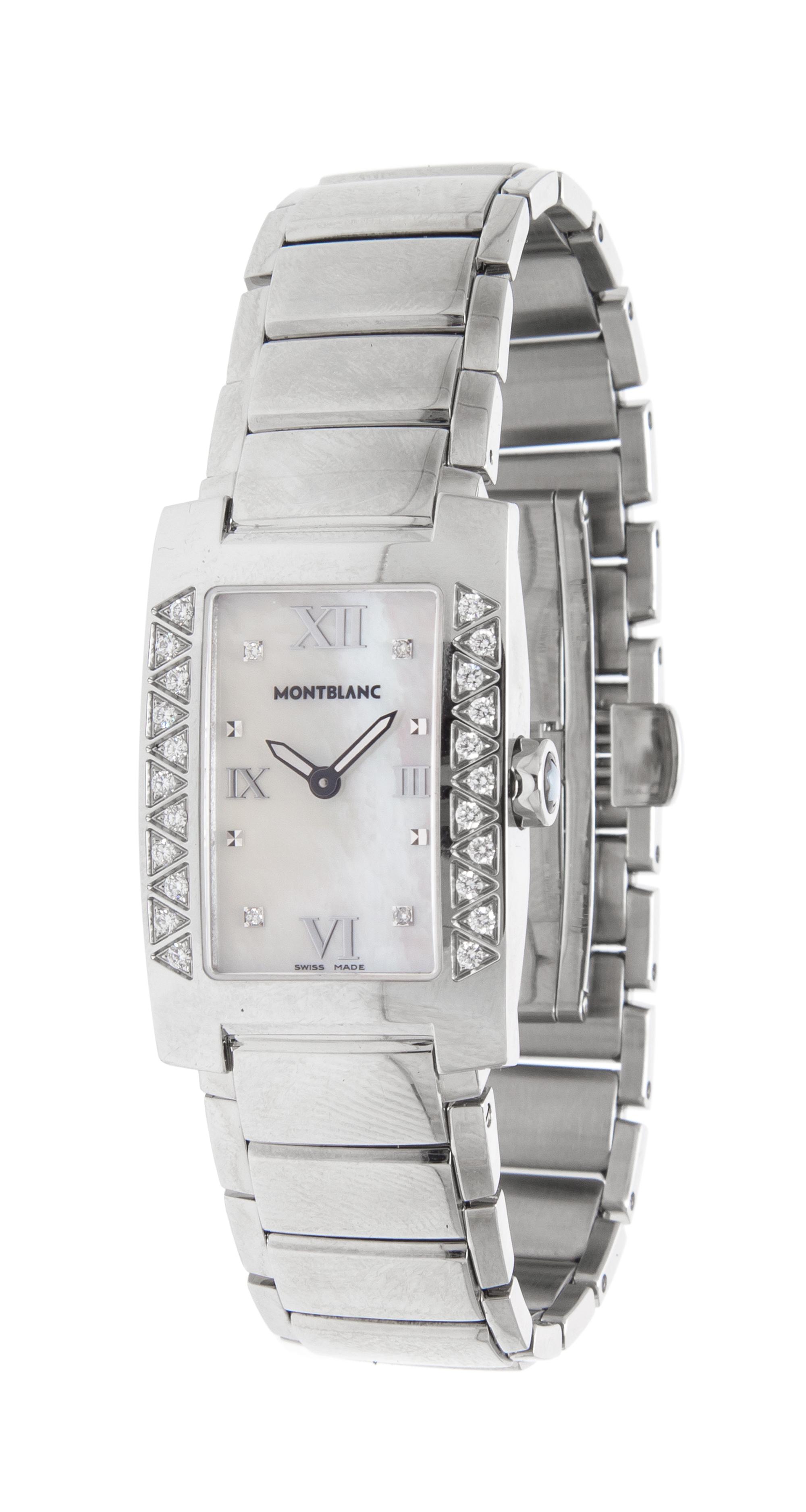 A Stainless Steel and Diamond Ref. 36127 Profile Lady Elegance Wristwatch, Montblanc,