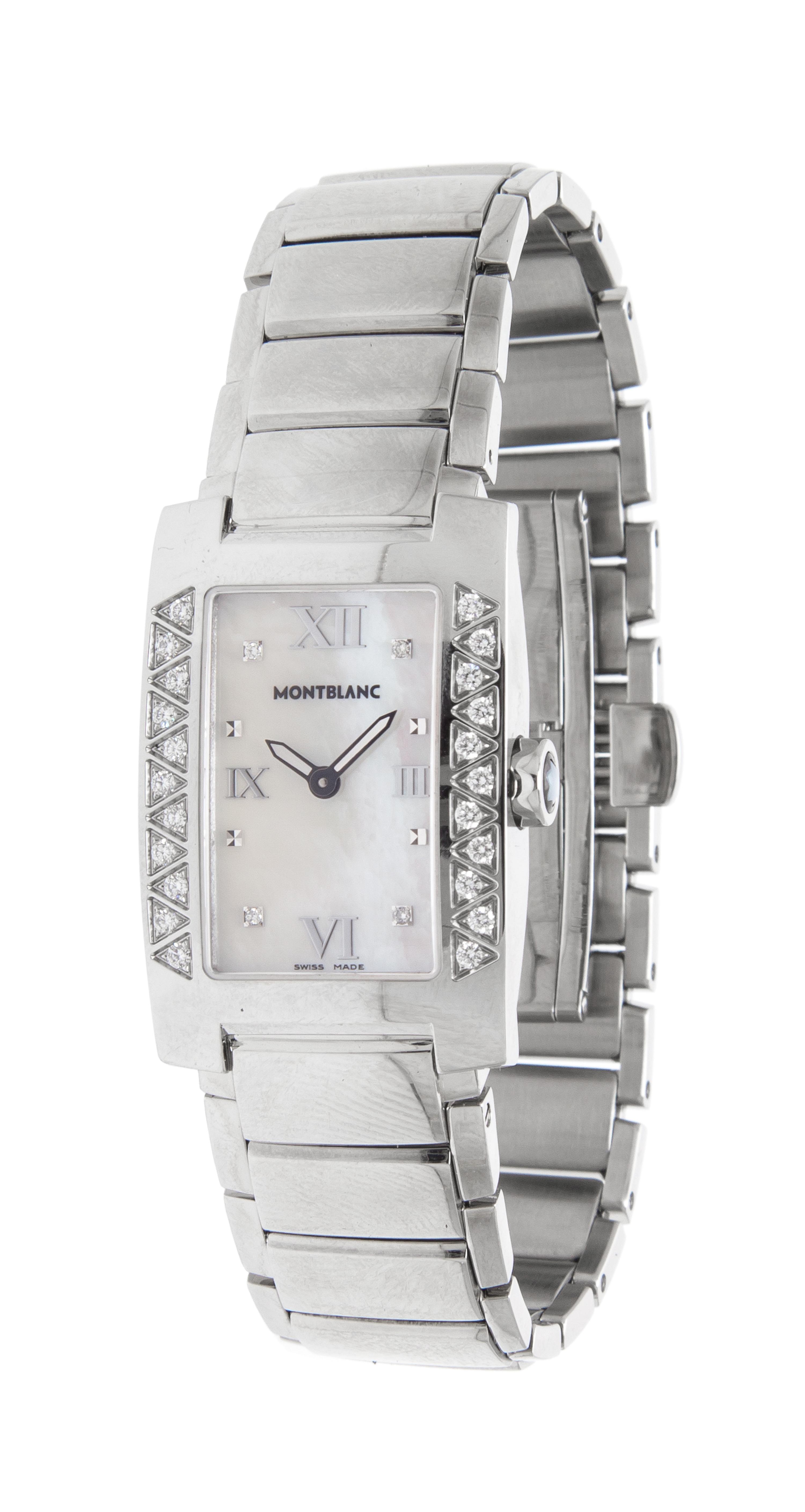 A Stainless Steel and Diamond Ref. 36127 Profile Lady Elegance Wristwatch, Montblanc,
