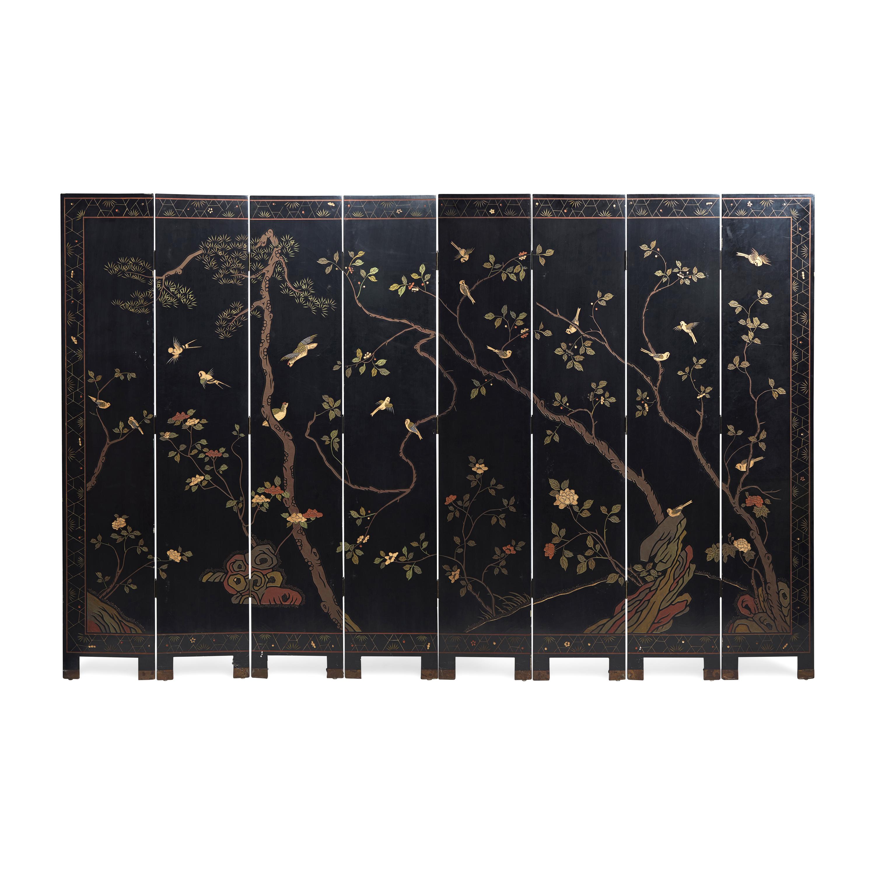 A Chinese Eight-Panel Coromandel Screen, 20th Century — 近代 款彩八扇屏