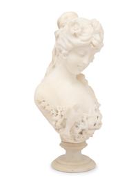 A Continental Carved Marble Bust