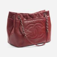A Medium Red Chanel Timeless CC Soft Tote Chanel