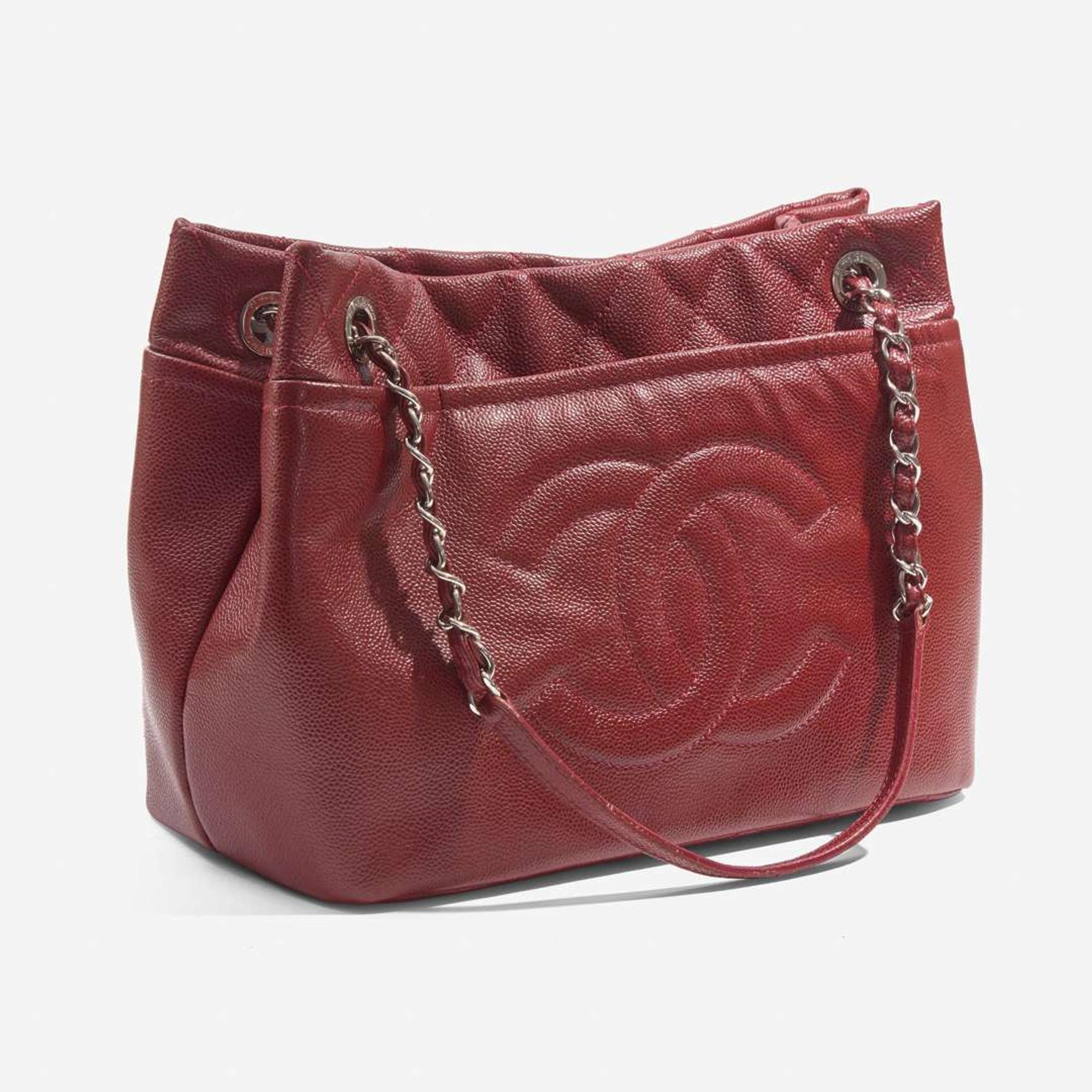 A Medium Red Chanel Timeless CC Soft Tote Chanel