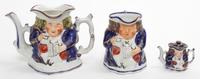 Three English Lusterware Figural Articles Height of tallest 6 1/4 inches. — 19TH AND 20TH CENTURY