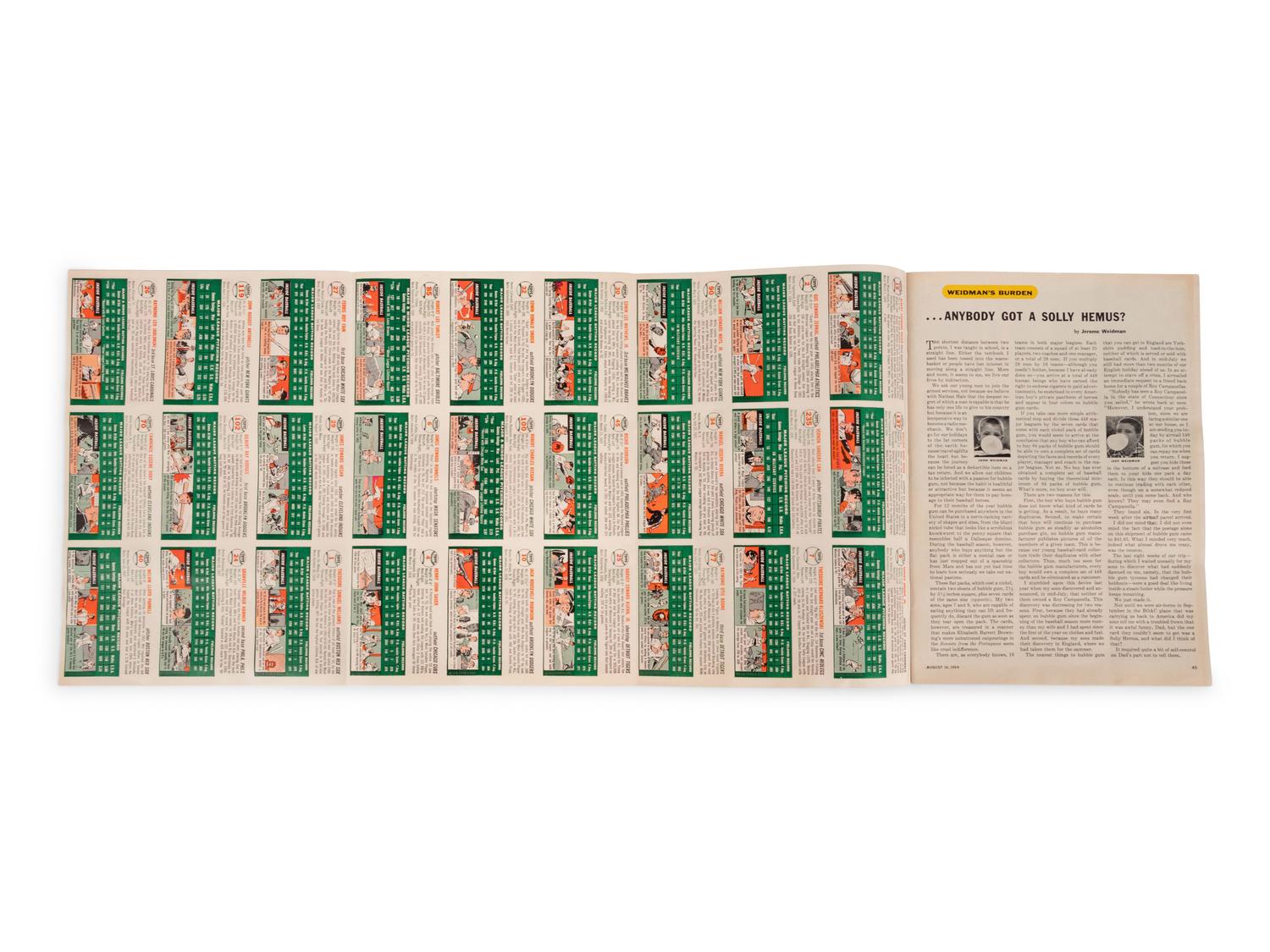 An Original 1954 Inaugural Issue of Sports Illustrated Including 1954 Topps Baseball Cards Insert