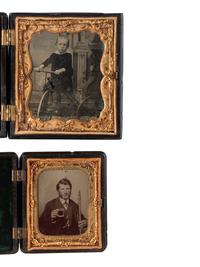 [EARLY PHOTOGRAPHY]. 9 cased images featuring interesting subjects, all housed in Union cases.